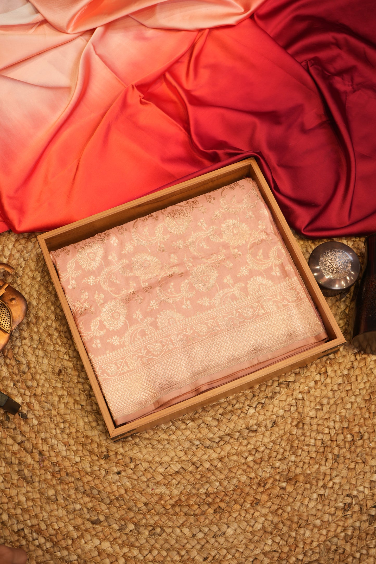 Blush Pink Pure Banarsi Katan Silk Zari Saree