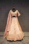 Blush Pink Raw Silk Banarsi Bridal Lehenga Set
