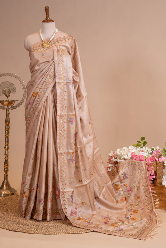 Pure Bhagalpuri Tussur Silk Traditional Designer Saree