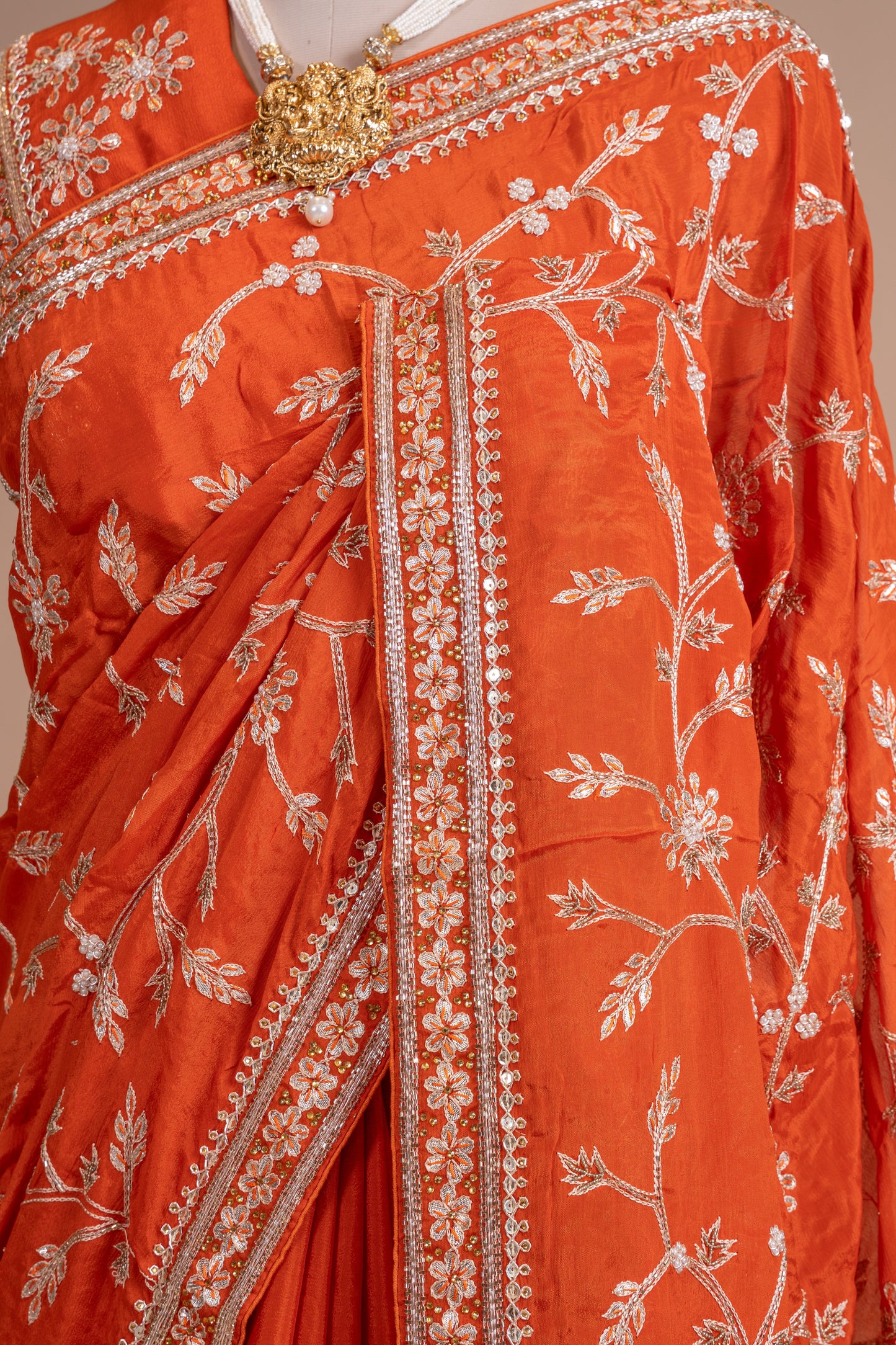 Pure Georgette Crepe Gotapatti Kardana Zardozi Work Saree