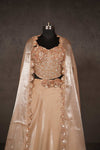 Champagne Gold Organza Corset Lehenga Set
