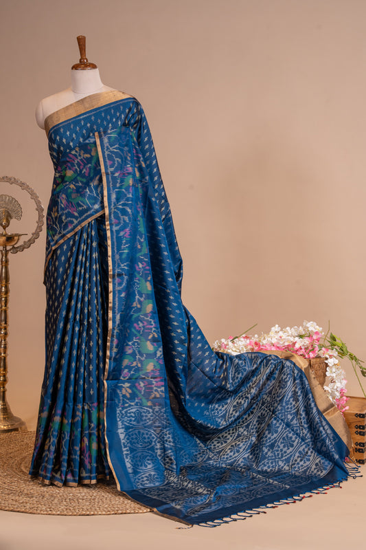 Pure Patola Silk Resham Meena Work Saree