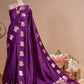 Pure Satin Silk Silver Zari Designer Saree