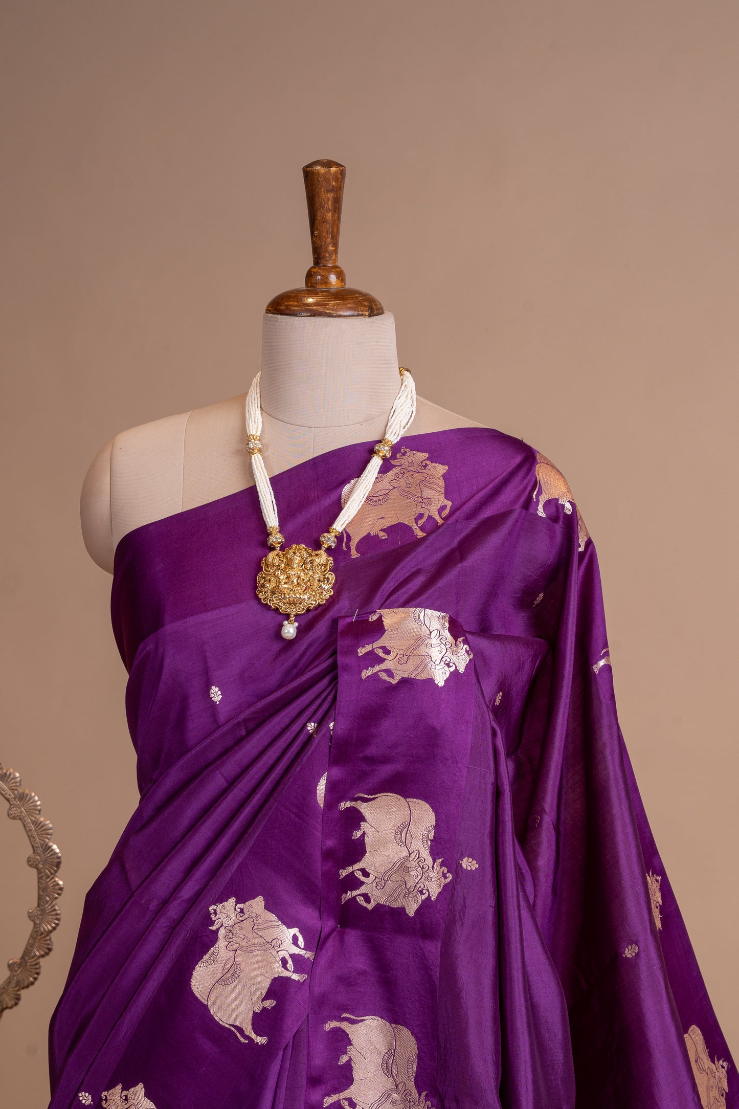Pure Satin Silk Silver Zari Designer Saree