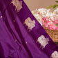 Pure Satin Silk Silver Zari Designer Saree