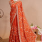 Pure Georgette Crepe Gotapatti Kardana Zardozi Work Saree