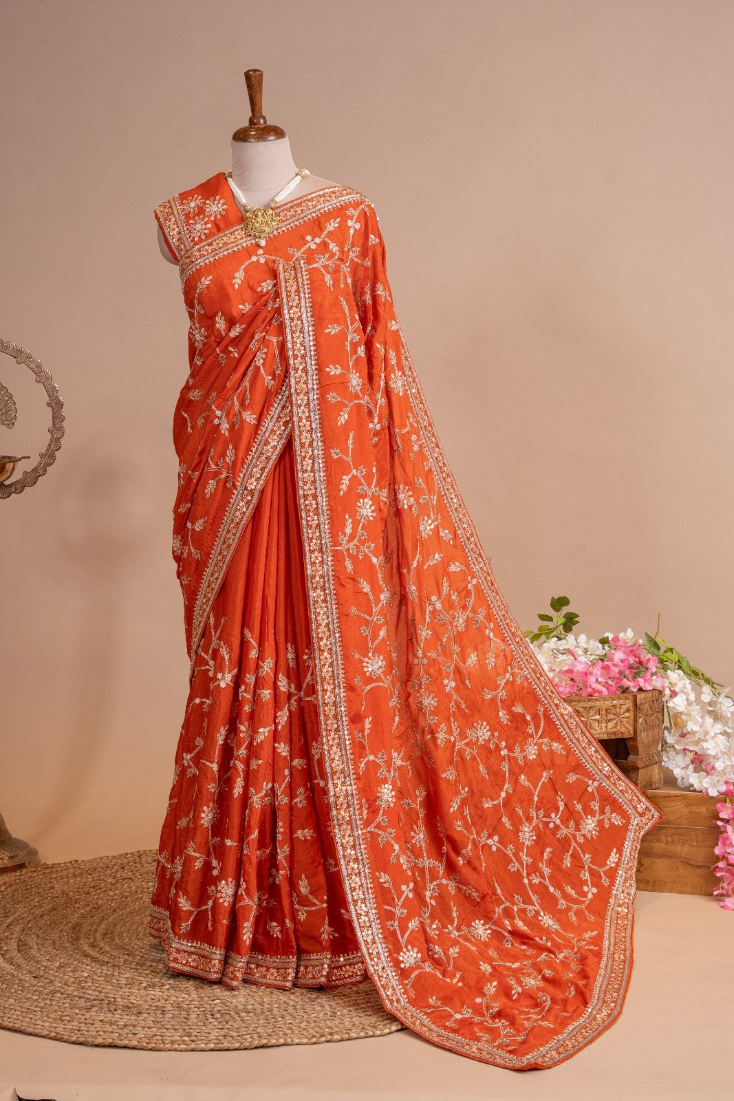 Pure Georgette Crepe Gotapatti Kardana Zardozi Work Saree