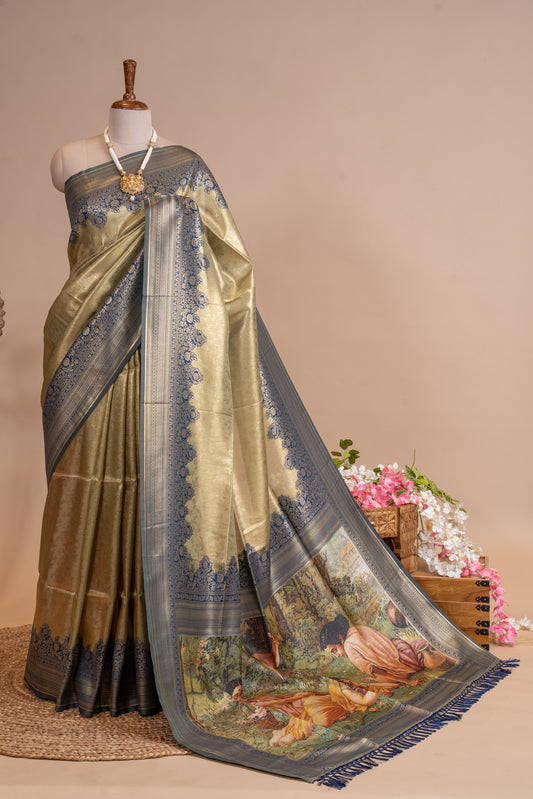 Digital Print Tissue Silk Saree