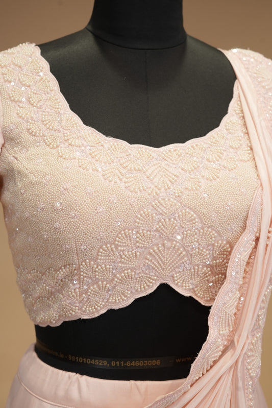 Ivory Indowestern Satin